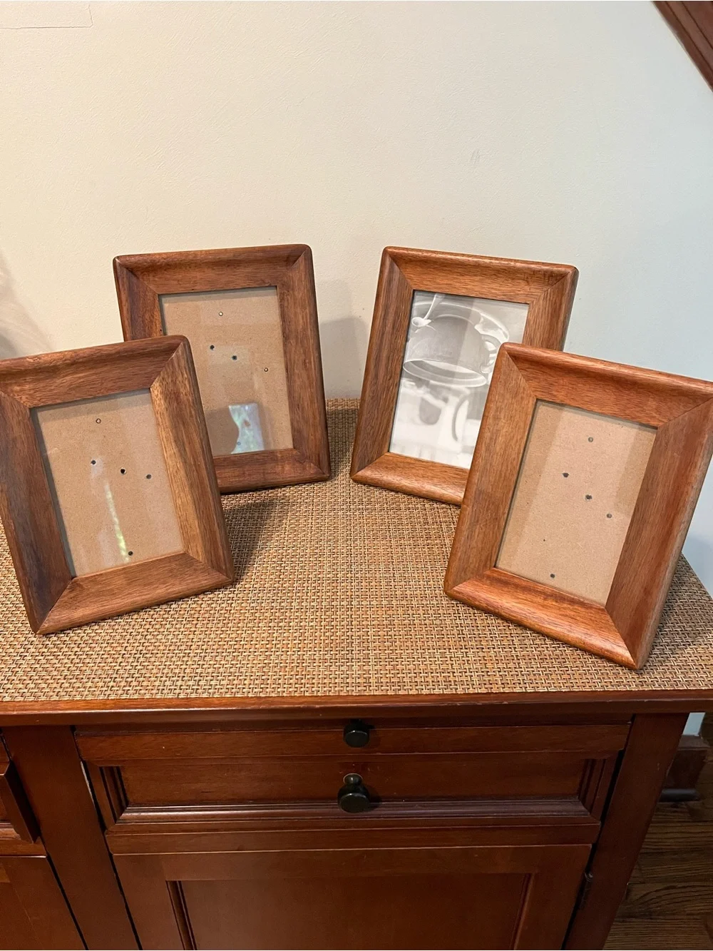 Classic Wooden Photo Frame - Set of 4, Brown 2 for 4x6 photos, 2 for 5x7 photos
